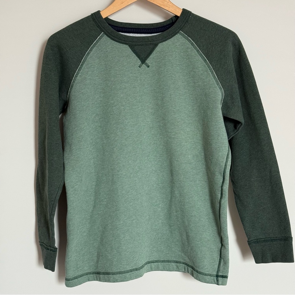 Lands’ End Green Raglan Pullover Crew Neck Sweatshirt Women’s Large